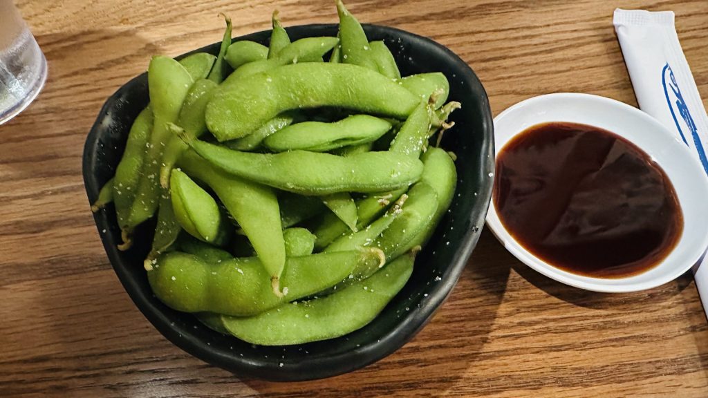 Oba Sushi Edamame and Soy Sauce