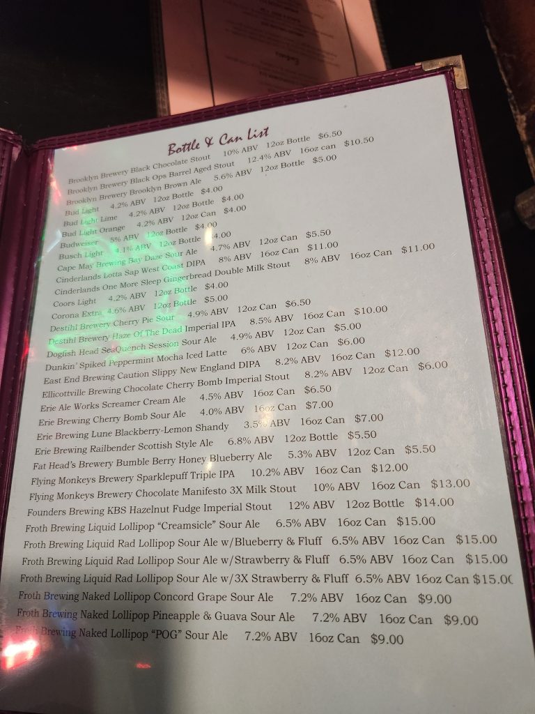 Calamari's drink menu - 3