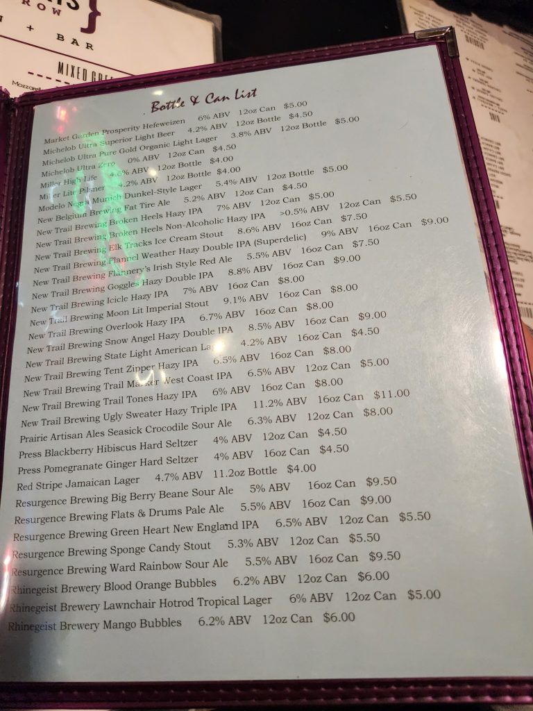 Calamari's drink menu - 5